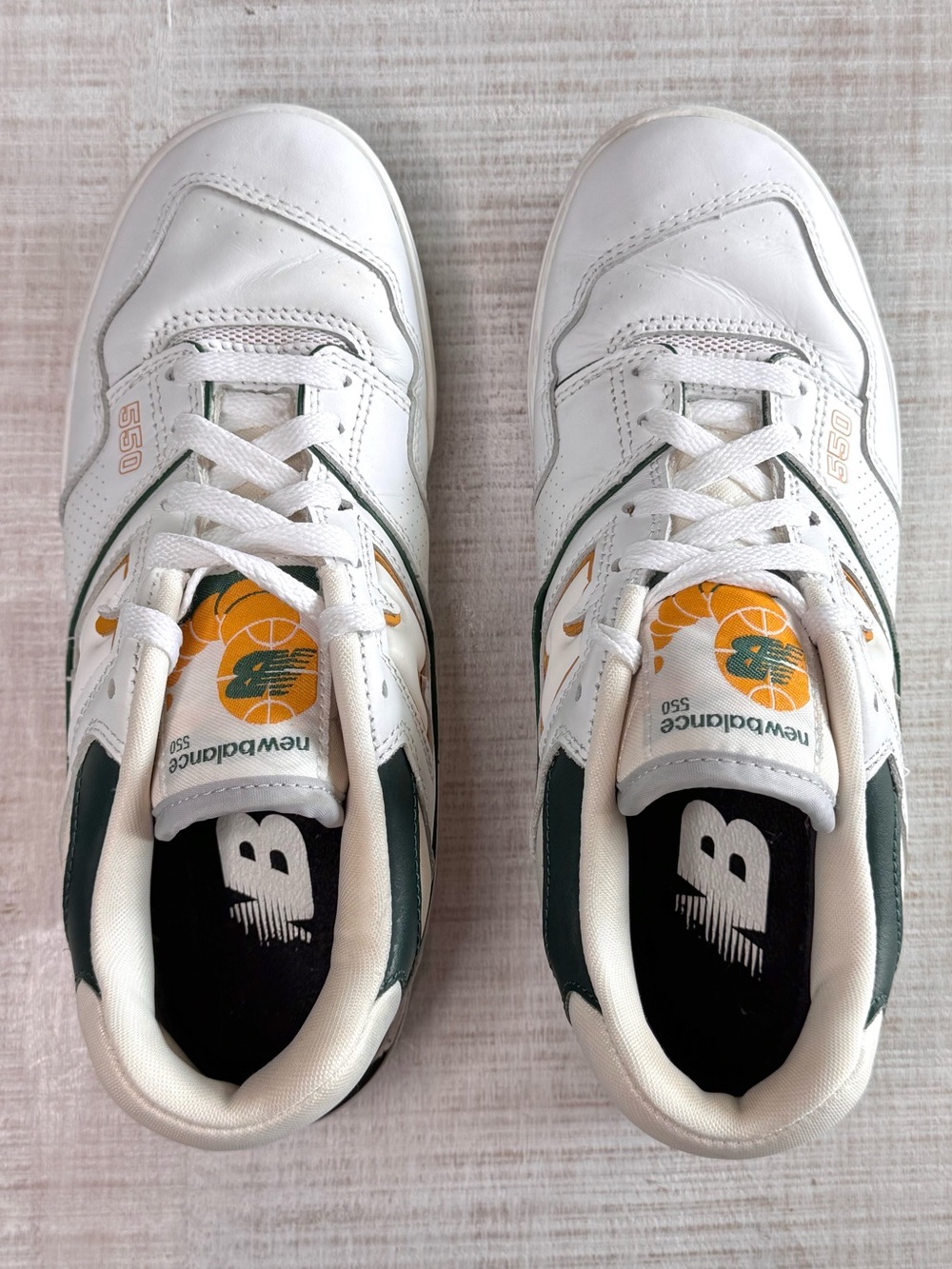 New Balance 550 White Nightwatch Green Grey Sneakers Men’s 6.5 - Picture 3 of 12